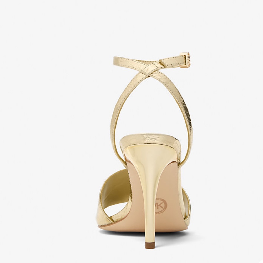 MICHAEL MICHAEL KORS
Elyse Crackled Metallic Leather Sandal Pale Gold - Picture 2 of 8
